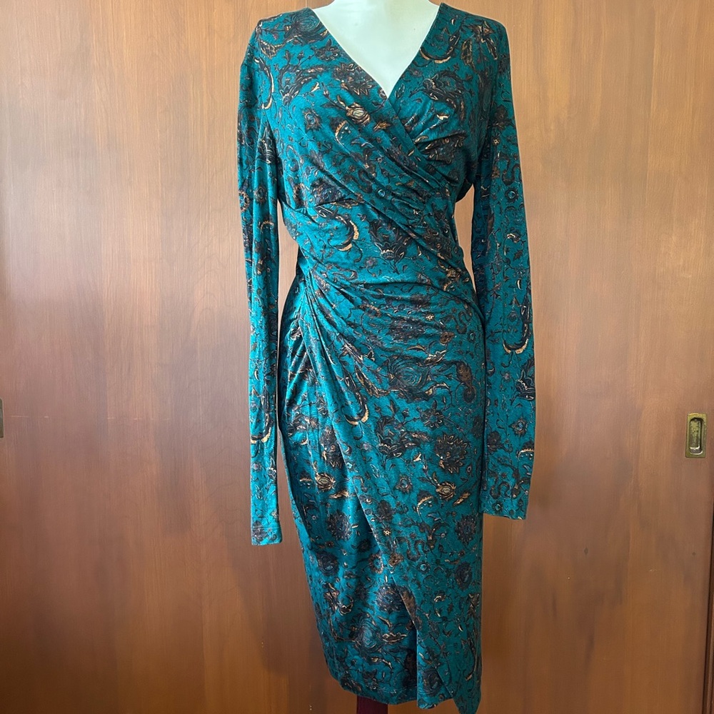 Peruvian Connection Teal Dress